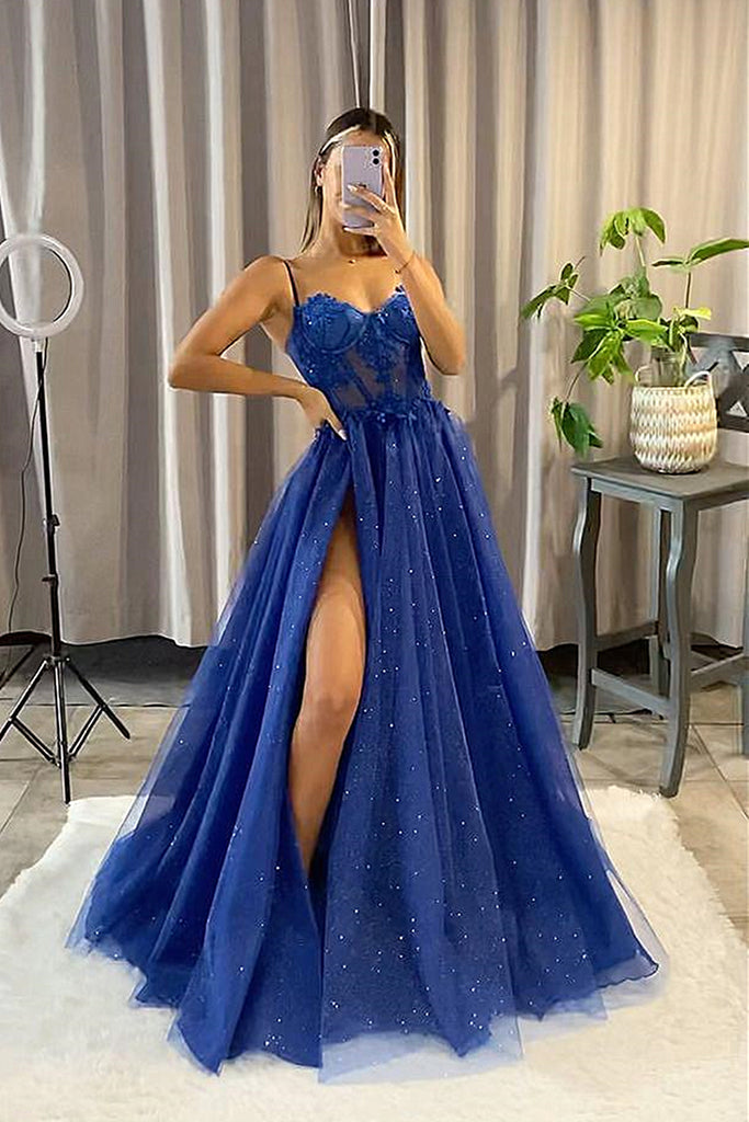 Blue Black Girls Slay Modest A-line Gorgeous Long Women Evening Prom D –  bridalsew